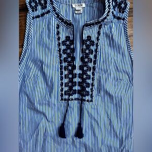 J.Crew sleeveless top with Tie tassels